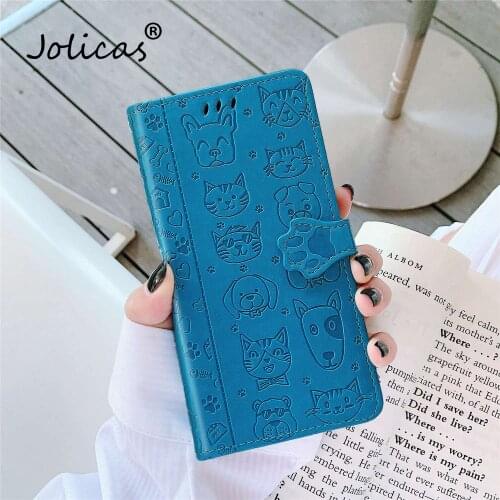 Cat And Dog Covers Cases For capa Huawei P30 Pro Telefoon Estuche Huawei capa P30 Plus P40 Lite Pro PU Leather Flip Phone Bag