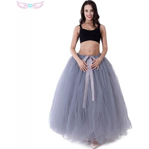 Floor Lengththe length of hand-woven fashion gauze tulle bridal skirt, prom skirt, tulle bridesmaid skirt, tulle wedding skirt