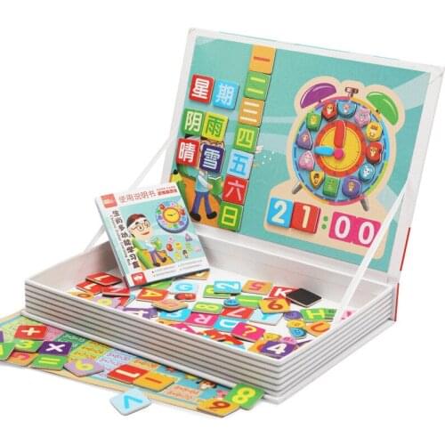 Toy Magnetic Maze Kids Childrens Game Early Educational Brain Puzzle Teaser Cartoon Animal Wooden Toys Jigsaw Board M30