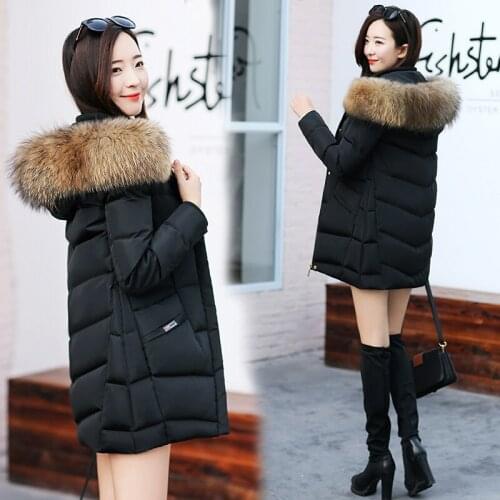Duck Down Jackets Winter Coat Women Real Raccoon Fur Collar Long Coats Korean Parkas Mujer 2020 Chaqueta Mujer MY1487