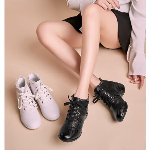 Latin Dance Shoes Genuine Leather Dancing Shoes for Women Girls BallroomTango Shoes Jazz Shoes for Female Dancing Sneakers WA01