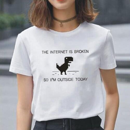 Summer Womens Tshirt Internet Broken Letter Printed Harajuku Tee Shirt Femme Plus Size Short Sleeve Casual T Shirts Women Tops