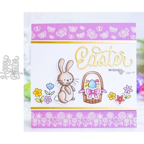 Mmao Crafts Metal Steel Cutting Dies New Happy easter letters Stencil For DIY Scrapbooking Paper/photo Cards Embossing Dies