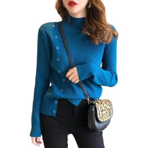 Fashion Sweater Women 2021 New Half High Neck Sweater Tops Women Fall/Winter Bottoming Shirt Loose 40kg-100kg Pullover Sweater