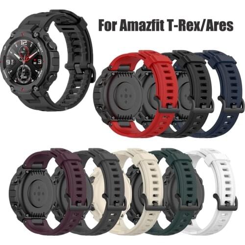 For Huami Amazfit T-Rex/Ares Soft Rubber Watch Band Strap Silicone Bracelet for Amazfit Ares/T-Rex Belt Smart Watch Accessories