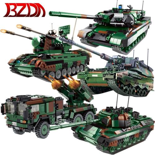 XINGBAO WWII Germany Main Tank LARS 2 Multiple Rocket Launcher Model Building Block Model Educational Toys For Children