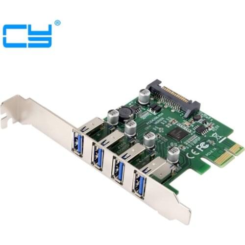 Low Profile 4 Ports PCI-E to USB 3.0 HUB PCI Express Expansion Card Adapter 5Gbps for Motherboard