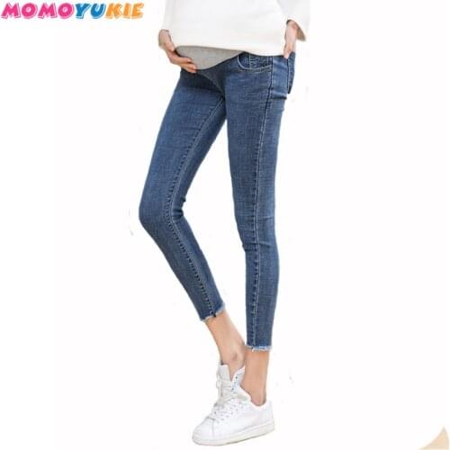 Maternity Clothes Elastic Soft Maternity Jeans Skinny Pregnancy Pants Lovely Trousers for Pregnant Women Spring Summer Clothing