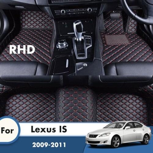 RHD Car Floor Mats For Lexus IS 2012 2011 2010 2009 2008 Auto Interior Accessories Custom Foot Pads Rugs Protect Carpets Cover