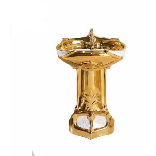 Luxury wash hand basin gold modern design toilet sink bathroom sinks