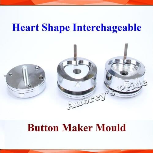 Heart Shape 57x52mm Interchangeable Die Mould for New Pro Badge Machine Button Maker