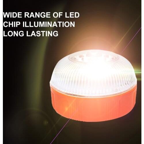 Car Roof LED Warning Strobe Light Safety Beacon Light with Magnetic Base Rechargeable Amber White Lights for Truck Tractor Bus