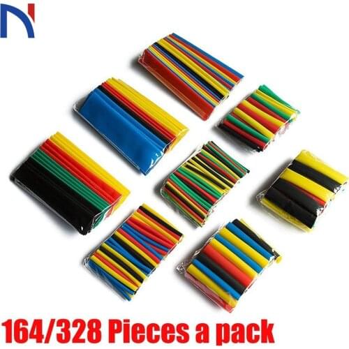 Shrinking Heat Shrink Tube 328 Pcs Colorful 2:1 Polyolefin Tubing 164Pcs Sleeve Wrap Wire Set Tubing Wrap Sleeve Assorted 8 Size