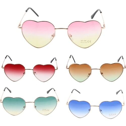 Vintage Heart Rimless Frame Sunglasses Metal Lens Fashion UV400 Protection Eyewear Clear Ocean Lenses Sun Glasses Oculos