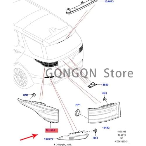 CAR tail light 2017-2021lan dro ve rdi sco ve ry4 lamp assembly high brake light rear bumper fog light anti-collision tail light