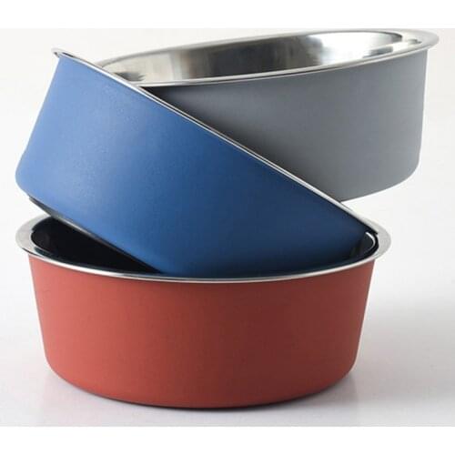 Stainless Steel Dog Cat Bowl Non-Slip Food Feeder Water Bowls For Small Medium Large Dogs Pet Feeding Drinking Supplies