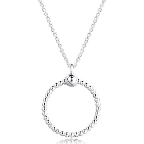 2020 New 925 Sterling Silver Moments Medium Beaded O Pendant Necklaces for Women Fashion Jewelry Making collier Without Chain