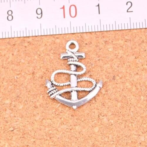 30pcs Anchor Rope Sea Charms Metal Alloy DIY Necklace Pendant Making Findings Handmade Jewelry 24*19mm