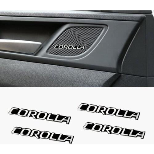 4pcs car audio decorate 3D Aluminum Badge Emblem Sticker For Toyota Corolla Car Styling
