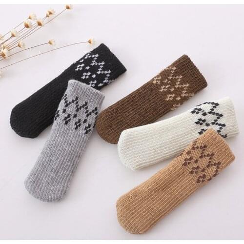 4Pcs Knitting Chair Legs Sock Furniture Anti-Slip Non-noise Floor Protective Cover Home Decor Chair Leg Caps Feet Pads Protecors