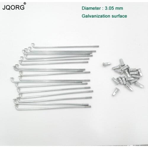 40 Pieces A Lot 10 G Diameter 3.05 mm J-bend Electric Motorcycle Spokes Galvanization Surface Sliver Color Electric MTB Spokes