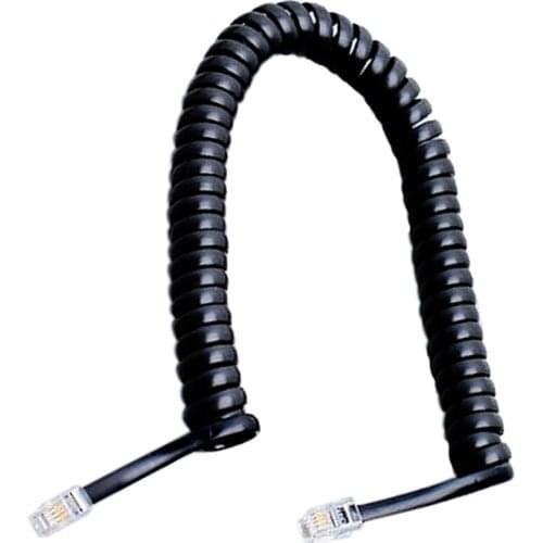 5.7ft Black Telephone Extension Coil Cable Cord Connecting Cable 2M