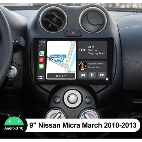 9 Inch Intelligent Car Systems Carplay With Carplay And Steering Wheel 1280*720 Android 10.0 For Nissan Micra March 2010-2013