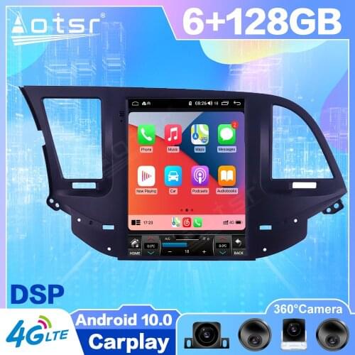 Android 10 Tesla For Hyundai Elantra 2016 2018 Car GPS Navigation Auto Radio Stereo Carplay Multimedia Player HeadUnit No 2 din