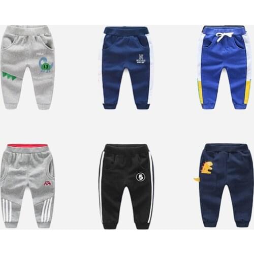 Boy Kids Sport Pants Spring Autumn Children Cotton Casual Pants Fashion Long Dinosaur Trousers