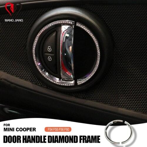 Mini cooper car-styling For Car F55 F54 F56 F60 Innerior Door Handle Diamond Decoration Crystal sticker car styling (2sets/4set)