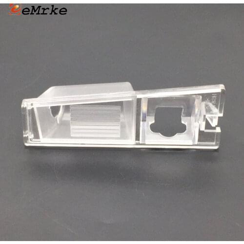 EEMRKE Car Rear View Camera Bracket License Plate Lights Housing Mount for Cadillac CTS 2008 2009 2010