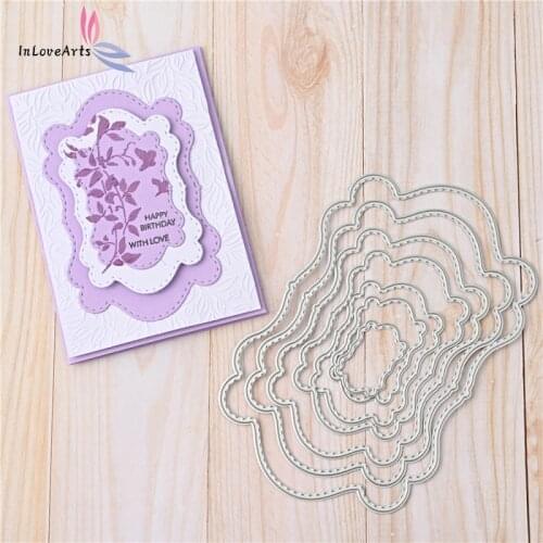 InLoveArts Border Frame Metal Cutting Dies Scrapbooking Stencil DIY Paper Card Decorative Embossing Craft Dies New Dies for 2020