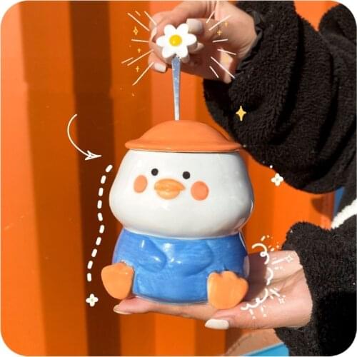 Coffee, Milk, Mug, Couple, Japanese Super Cute Ceramic, Cute Family, Single Niche Design Spoon, Female and Male Summer Office