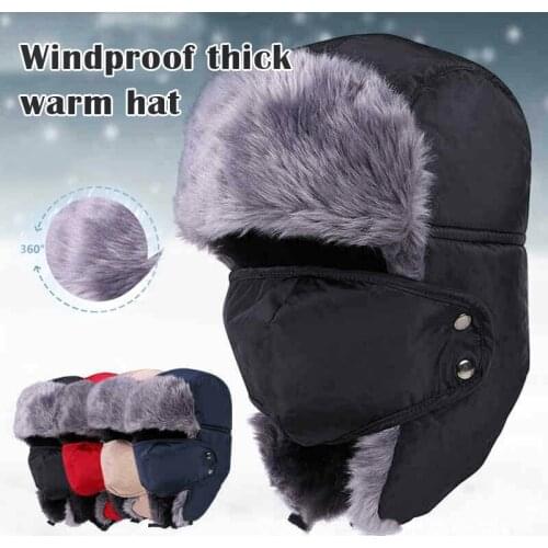 Hot Sale Winter Plush Hats Cold-Proof Ear Warm Cap Outdoor Windproof Thick Warm Snow Women Men Cycling Cap NOV99