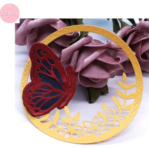 Butterfly Circle Metal Cutting Dies Scrapbooking Photo Album Molds Cards Making Craft DIY Stencil Clear Stamps and Slimline Dies