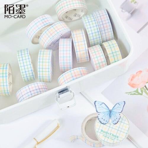 15mm*3m Kawaii Cute Grid Plaid Fresh Washi Tape Stickers Scrapbooking DIY Masking Tape Bullet Journal School Supplies sl2454