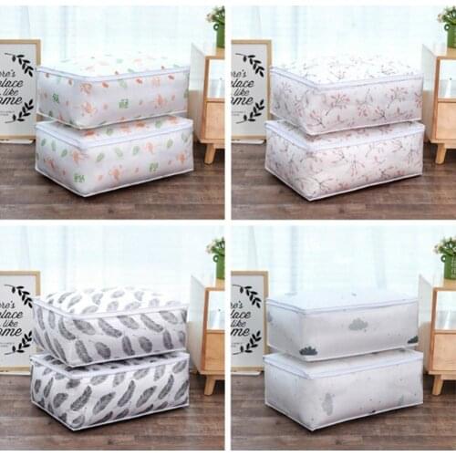 Fashion printing folding waterproof moisture-proof PEVA quilt clothes blanket large capacity storage bag home storage supplies