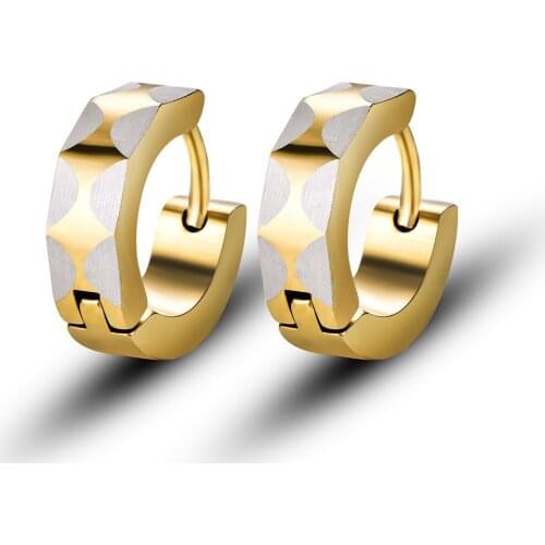 Fashion Stainless Semicircular pattern round Fine polished electroplating Earring Women Zircon Luxury Party Ear Buckle Jewelry