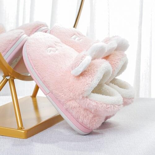 2021 Winter New Children Cotton Shoes Cute Cartoon Rabbit Ears Children Shoes Warm Home Cotton Indoors Shoes Hot Fashion Warm