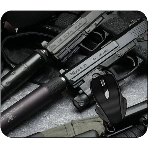 Office Mouse Pad Weapon Pistol Pistol Mouse Pad With Stitched Edges