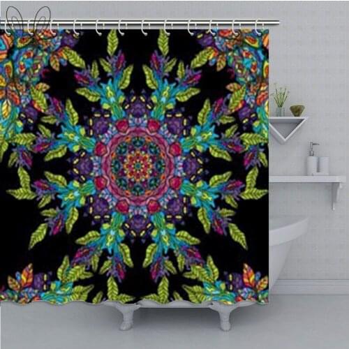 Psychedelic Jungle Forest Floral Shower Curtain Colorful Waterproof Bathroom Curtain Polyester Fabric Bath Curtain Shower Sets