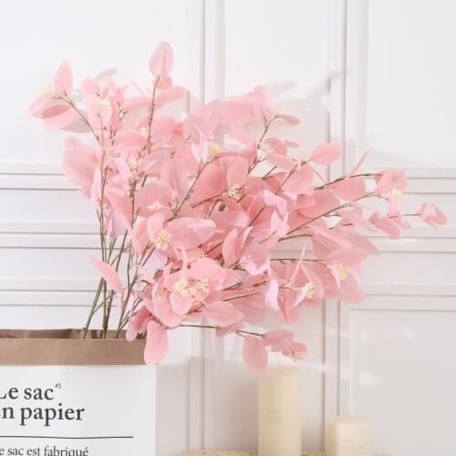 Silk Leaf Eucalyptus Artificial Plants Fake Flower Branch For Home Living Room DIY Wreath Gift Wedding Decor Flower
