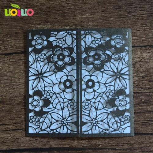 50pc Laser Cut Wedding Invitations Card blackish green Luxurious Personalised Laser Cut Names Elegant gate Love Bird Designs