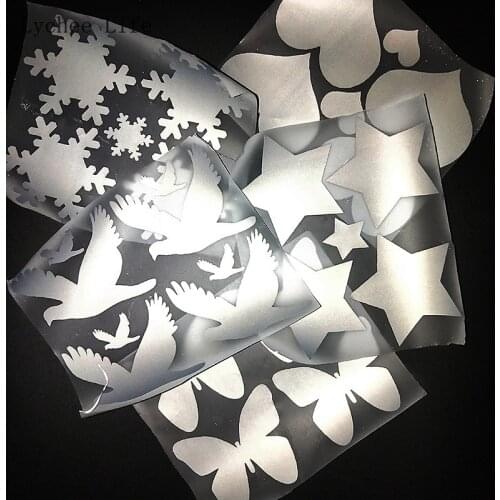 Lychee Life Heart Heat-transfer Vinyl Reflective Sticker For Clothes DIY Iron On Fabric Garment Home Decoration