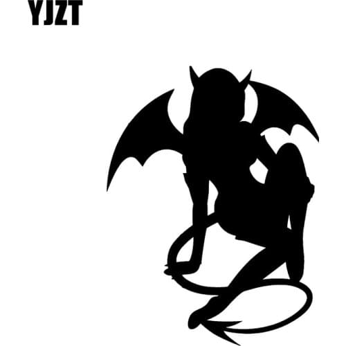 YJZT 9.6*12.6CM Mystery Bad Evil Demon Girl Decal Black/Silver Popular Style Silhouttte Design Car Sticker Vinyl C20-1108