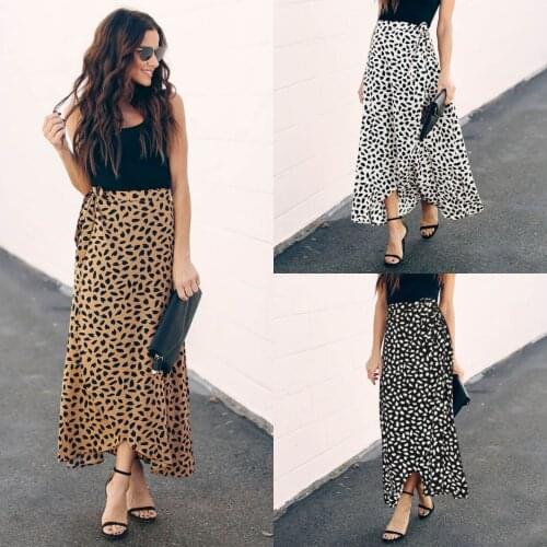 3-Colour Summer Women Female Elegant Leopard Print Skirt Fashion Ladies High Waist Sexy Split Fork Patchwork Midi Hip Skirt