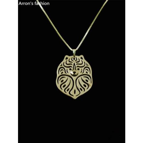 Pomeranian pendant necklace women gold silver dog jewelry statement necklace