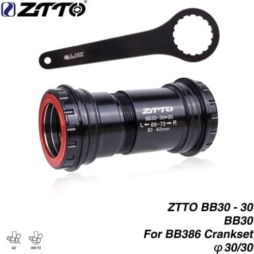 ZTTO 4 Bearings Threaded Press Fit Bottom Bracket for BB30 (42x68/73mm) Frame to BB386 Crankset Bicycle Bottom Bracket parts