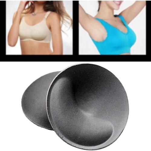1pair Thick Sponge Chest Cushion Round Removeable Bra Pads Sports Swimsuit Accessories Women Push Up Breast Padding Inserts Cups