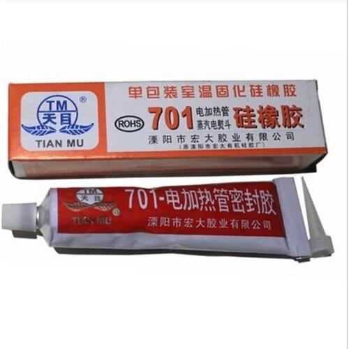 2Pcs 701 silicone rubber Electric heating tube sealant Insulation adhesive Electric heating tube Steam iron 45g